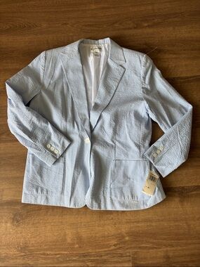 Pendleton Light Blue and white stripe Seersucker Blazer - Women
